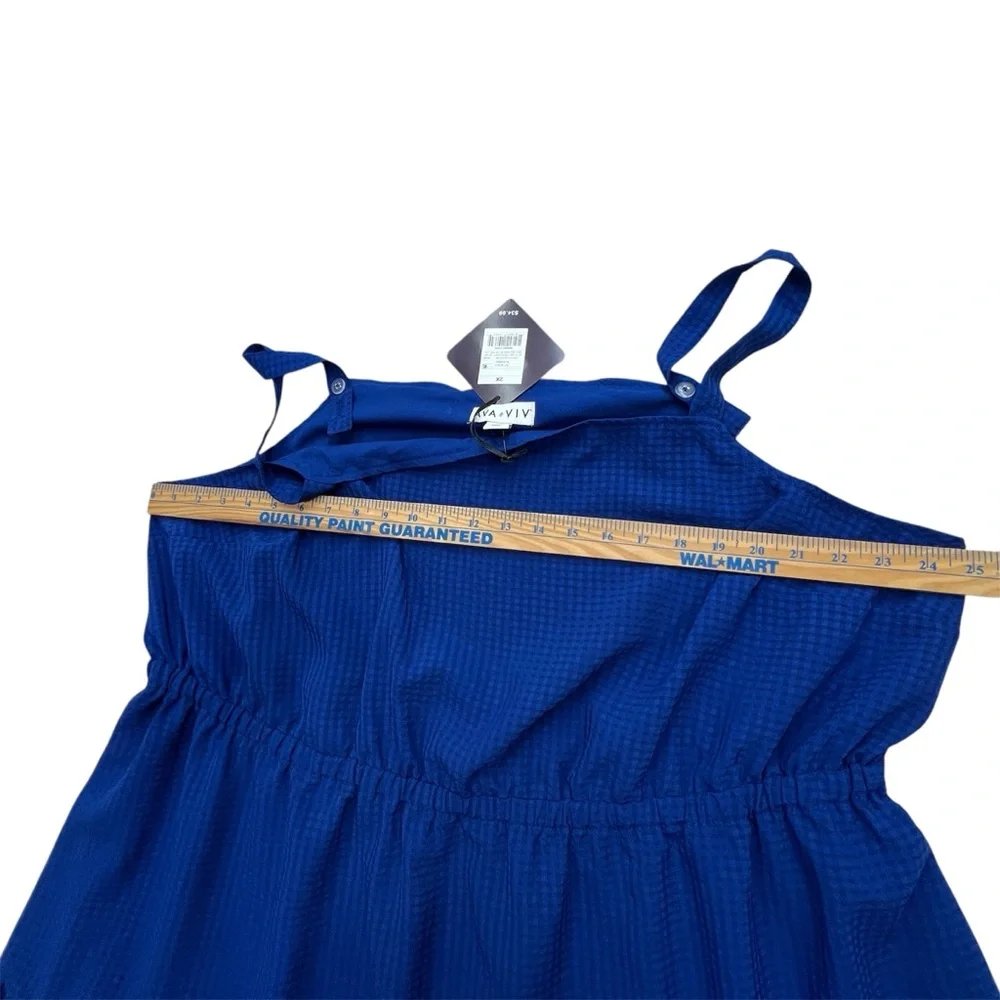 Ava & Viv Women’s Boho Tiered Maxi Dress - Size 2X Checked Coastal Beachy Chic - Picture 9 of 10